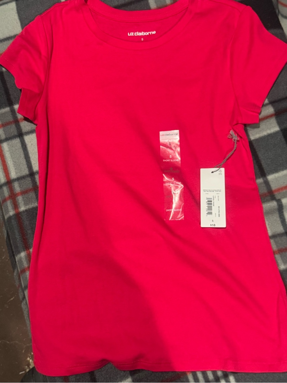 Liz Claiborne Bright Pink Crew Neck Tee